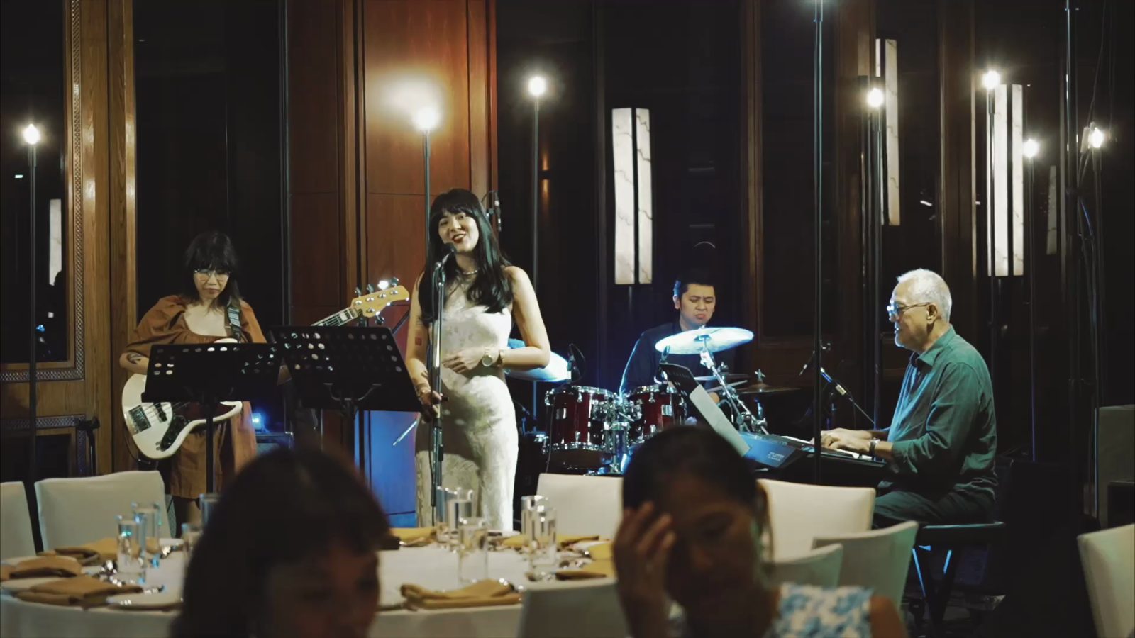 Live band at the poolside evening