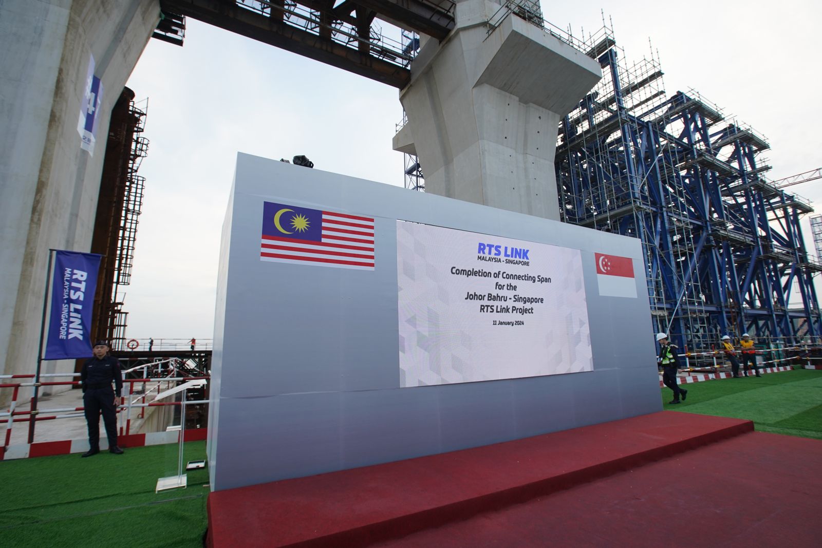 Ceremony stage on the RTS Link construction site